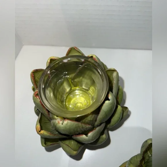 New Artichoke Candle Holder Set of 3 - Picture 4 of 6